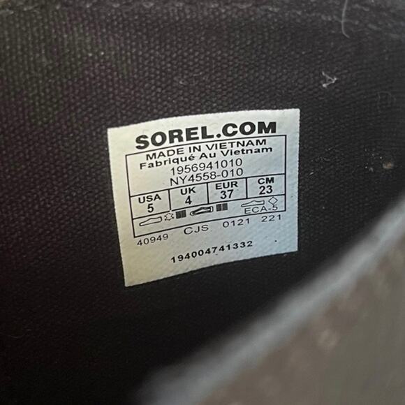 Sorel Joan of Arctic Wedge III Chelsea Booties Black Silver Leather Women 5 - Picture 5 of 8